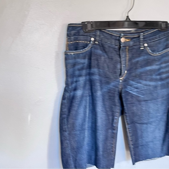 Banana Republic Denim Bermuda Raw Cut Hem Shorts Blue Small Medium 6 - Picture 3 of 12